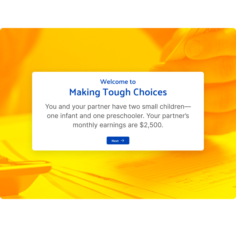 Making Tough Choices simulation