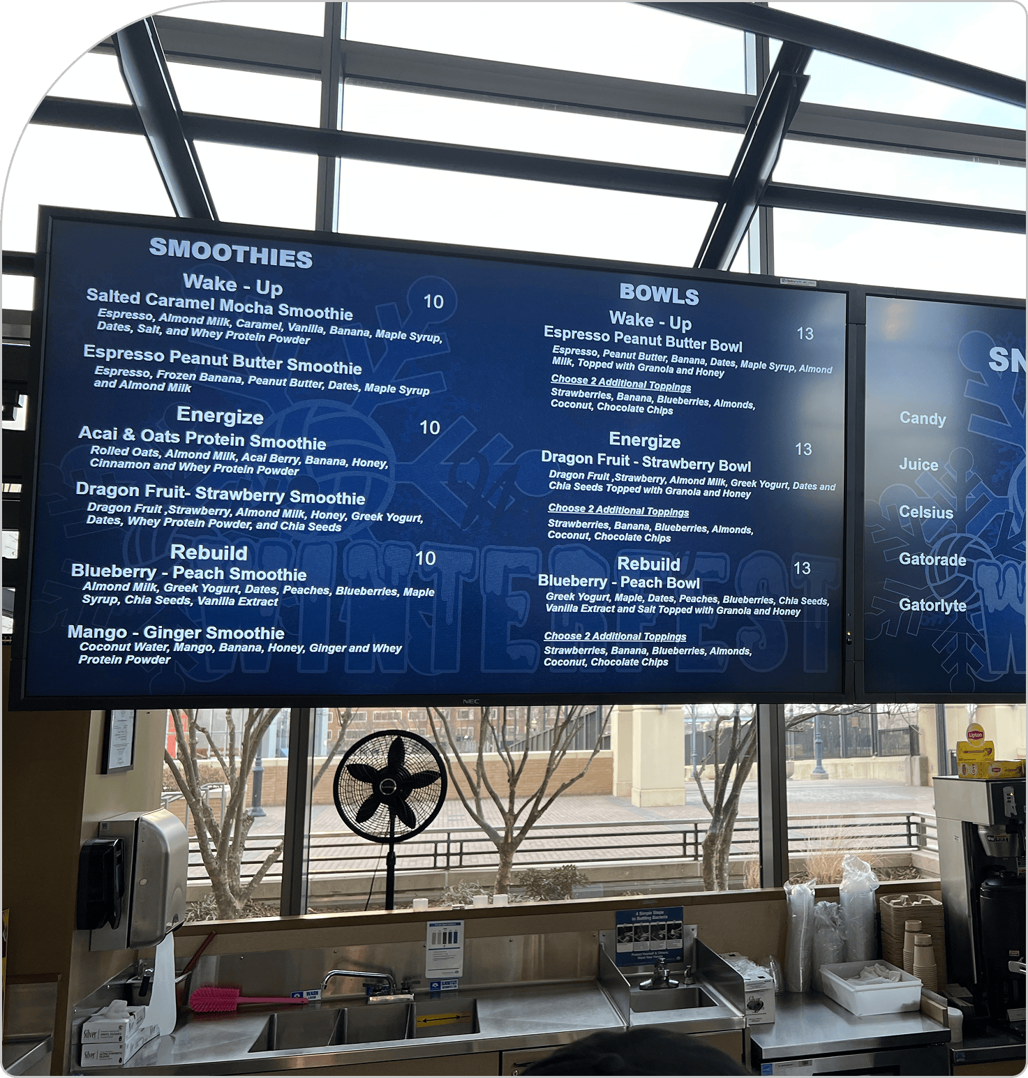 Snack Stack digital signage on display screens