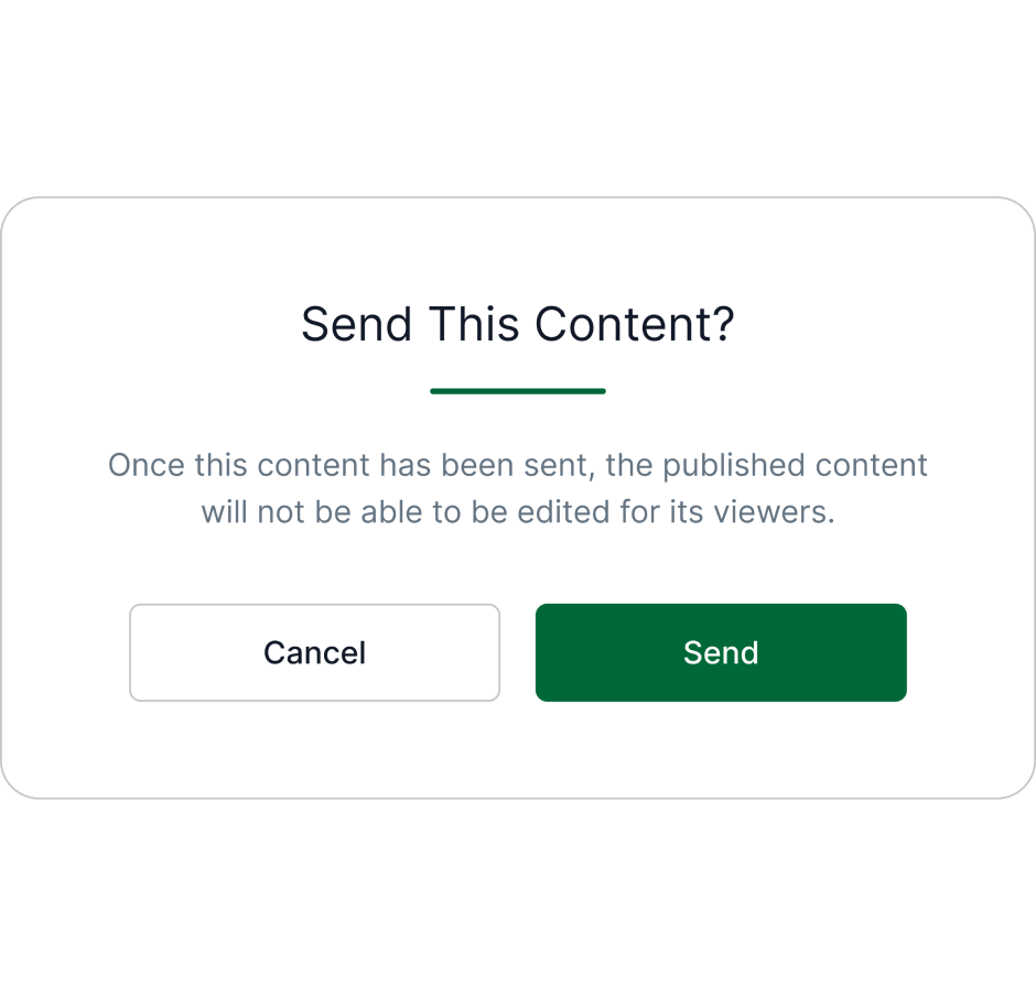 Send content modal in Spark