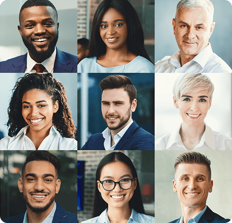 A team across many roles